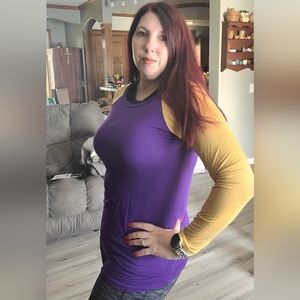 Raglan t-shirt Purple and Gold